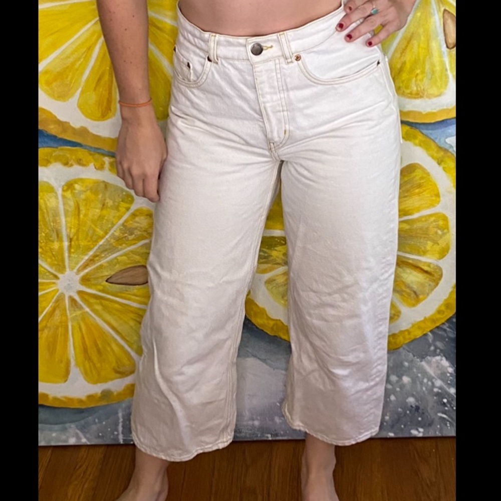 & Other Stories White Cropped Flare Out Jeans